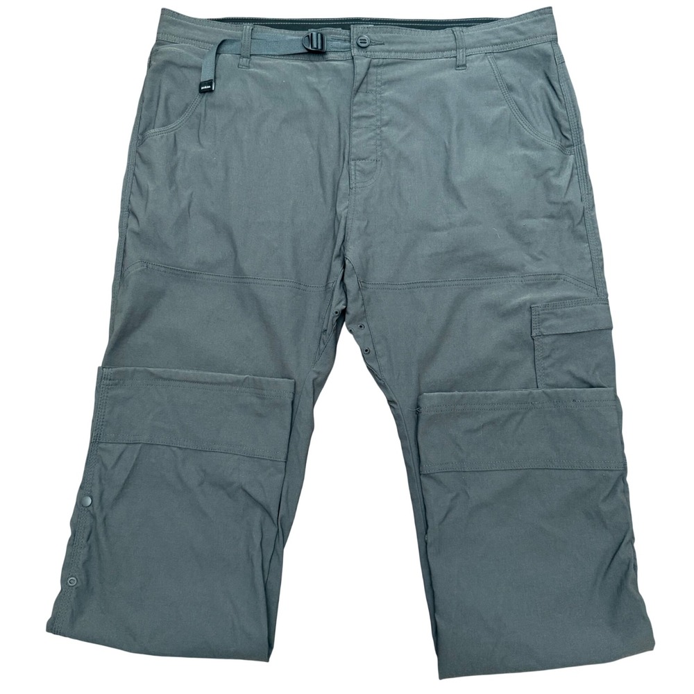 prAna Stretch Zion II Standard Pant Mens 40/32 Charcoal Grey Relaxed Fit Hiking